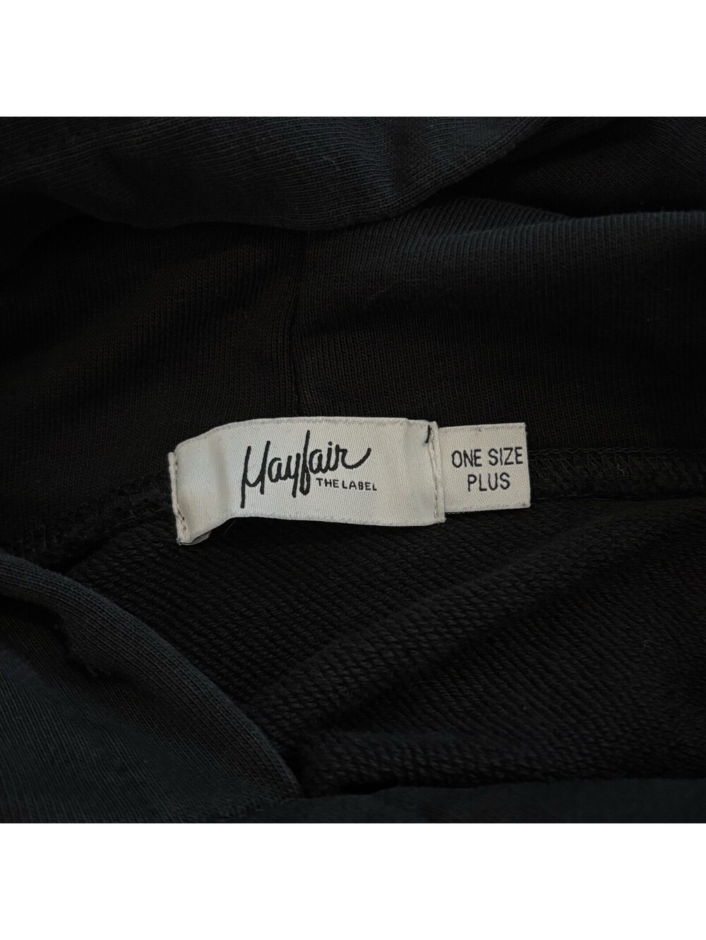Mayfair The Label ‘Meet Me In Mayfair’ Black Hoodie One Size Plus Comfy Cozy GUC - Picture 3 of 7